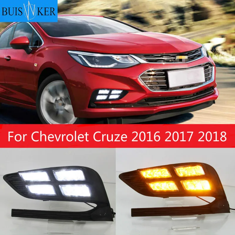 

Дневные ходовые огни, противотуманные фары для Chevrolet Cruze 2016 2017 2018, 2 шт., 12 В, дневной сигнал для Chevy