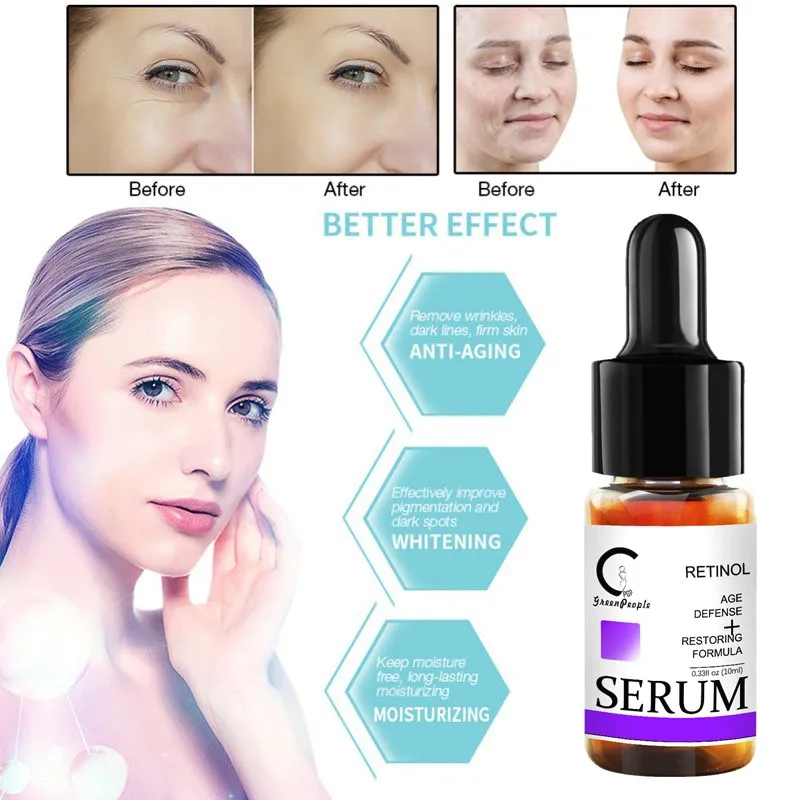 GreenPeople лица Retinol Сыворотки сужения пор анти морщин Омолаживающий увлажняющий с