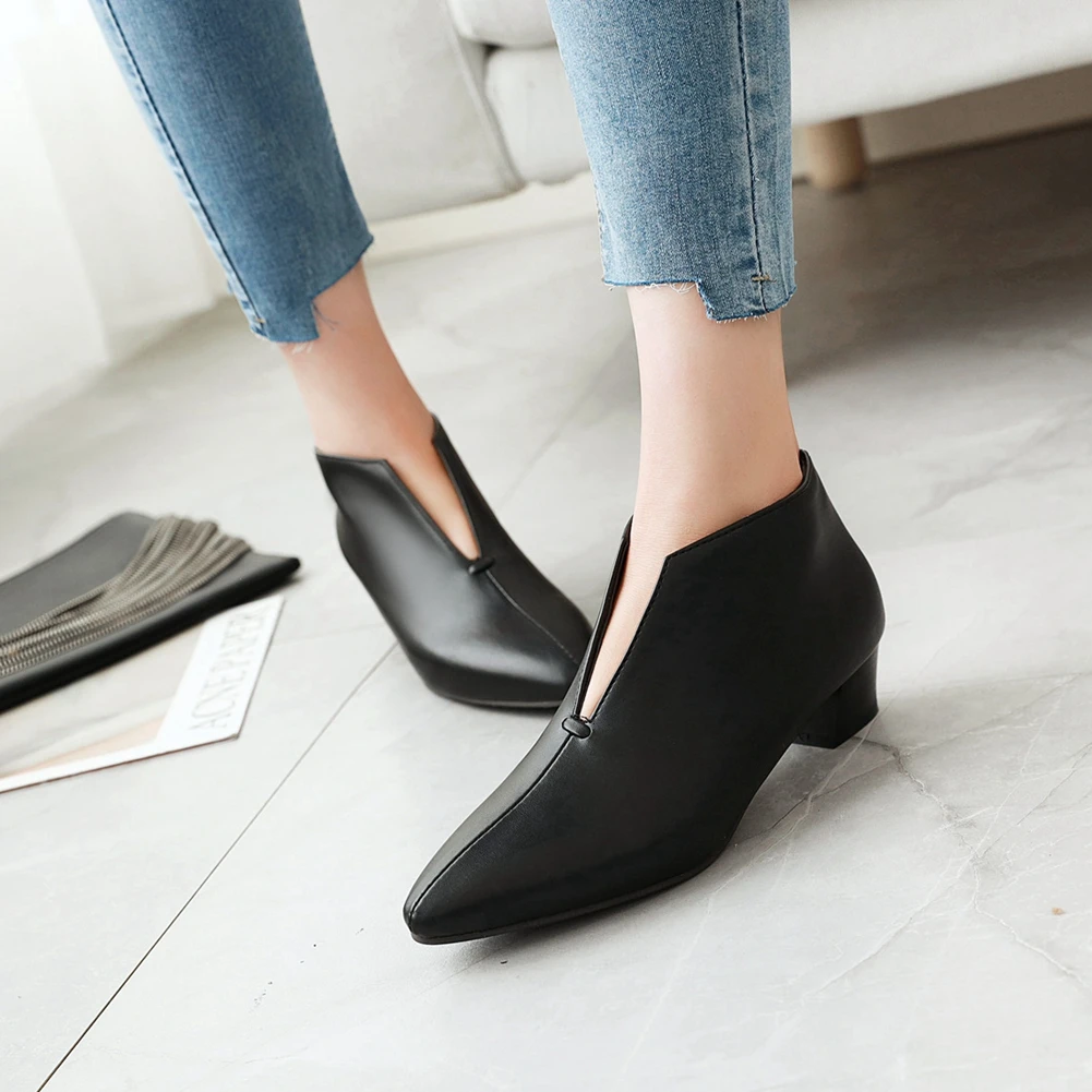 

Sarairis 2020 New Fashion Dropship Square Heels Pointed Toe Concise Pumps Woman Shoes Slip-On Spring Office Lady Pumps Women