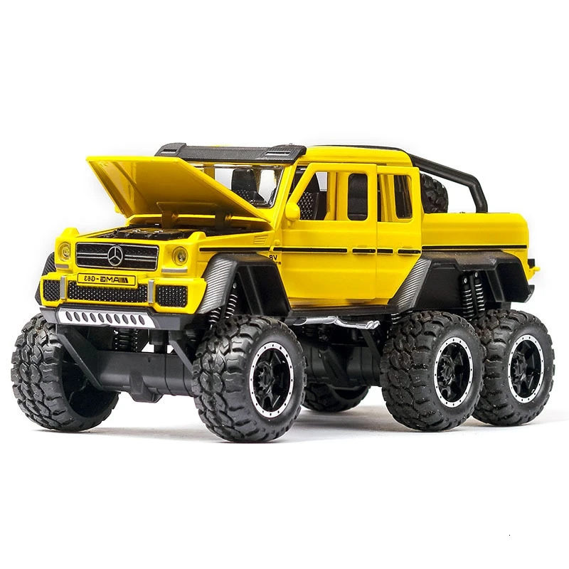 1/32 сплав литые модели автомобилей игрушки G63 6WD AMG желтый автомобиль модель с