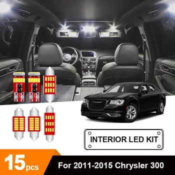 

15 x White Canbus Car LED Light Interior Map Dome Trunk Step Glove Box License Plate Bulb Package Kit For 2011-2015 Chrysler 300