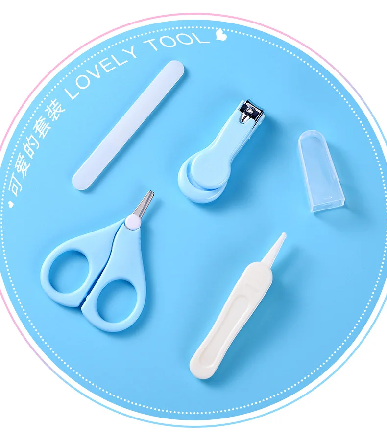 4 Pcs Baby Nail Care Scissors Gorgeous Sets Safety Nail Cutter Scissors Suit Newborn Baby Cleaning Toils Care