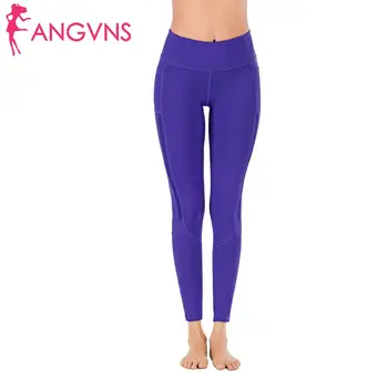 

Women Patchwork Skinny Pants High Waist Casual Sport Summer/Autumn Ankle Length Yoga Leggings with Pockets