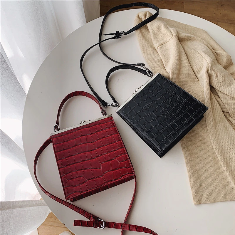 Retro Stone Pattern Crossbody Bags For Women Luxury Handbags Women Bags Designer PU Leather Shoulder Bag Purses And Handbag