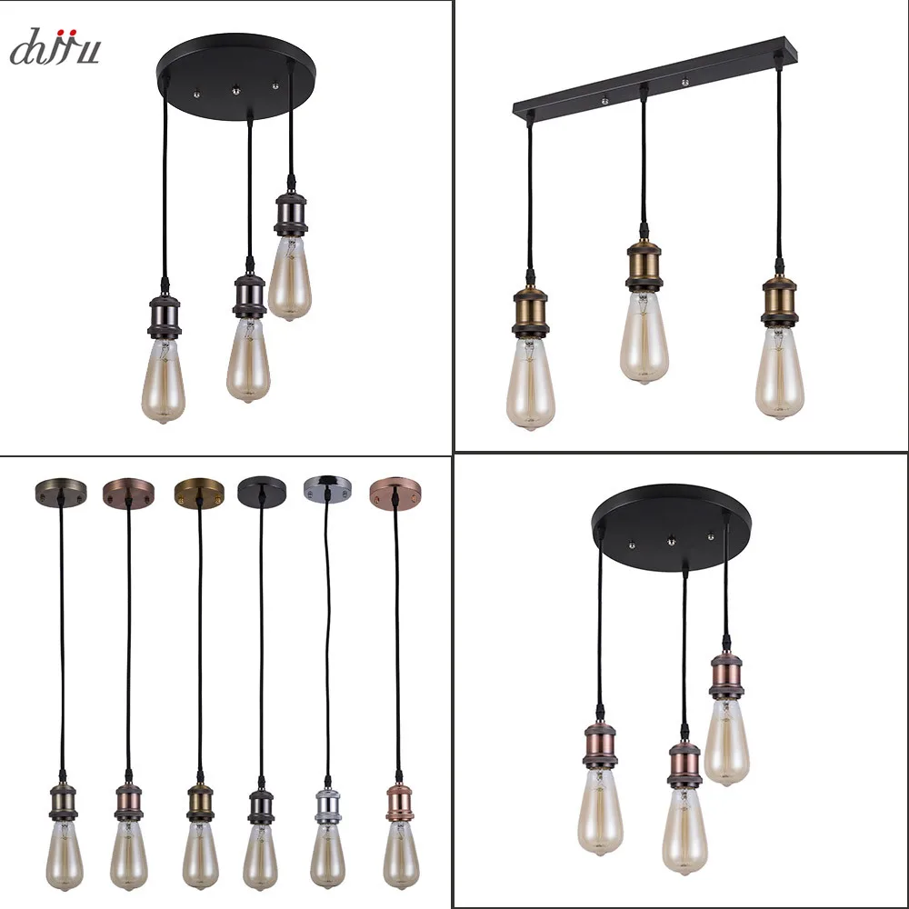 Винтажный подвесной светильник в скандинавском стиле с 3 головками ретро для