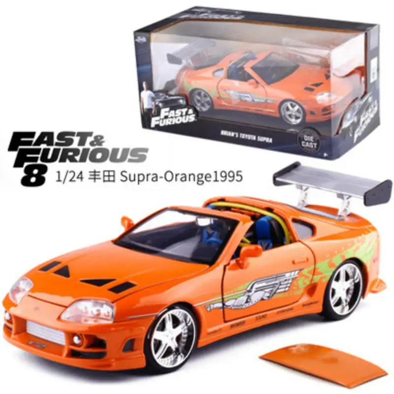 1:24 Scale Fast And Furious Diecast Orange Super Car Model Toy Miniature Metal Diecasts Vehicles Children's Toys Gifts | Игрушки и