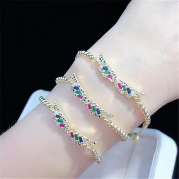 

10pcs/lot High Quality Brass Bracelet Pave CZ Wing Adjustable Bracelet Fashion Jewelry