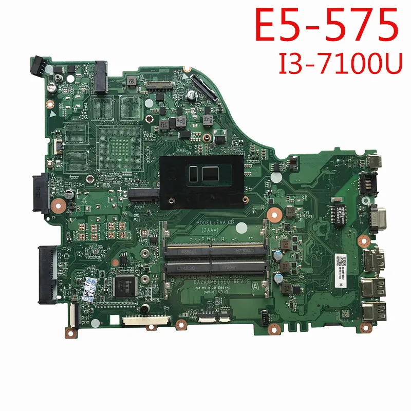 Материнская плата для ноутбука acer E5-575 i3-7100u NBGD311009 DAZAAMB16E0 REV: E рабочая