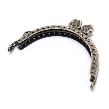 

1PCS 8.5cm Coin DIY Metal Retro Purse Frame Kiss Clasp Lock For Clutch Bag Handbag Accessories Bronze Tone Bag Hardware