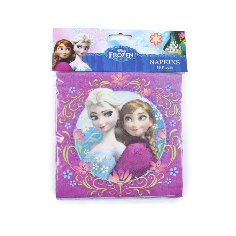 napkins 8pcs Замороженные вечерние Анна снег ребенок день рождения украшения дети девушка вечерние украшения для вечеринки комплект детский душ День Рождения Вечеринка - Цвет: napkins 8pcs
