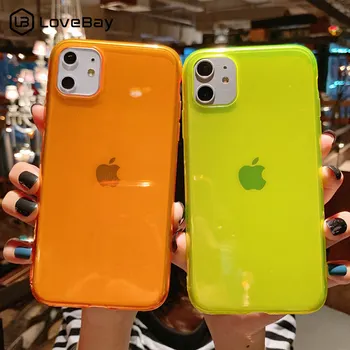 

Lovebay Solid Color Transparent Phone Case For iPhone 11 Pro X XR XS Max 8 7 6 6s Plus Candy Shockproof Soft TPU Back Cover Capa