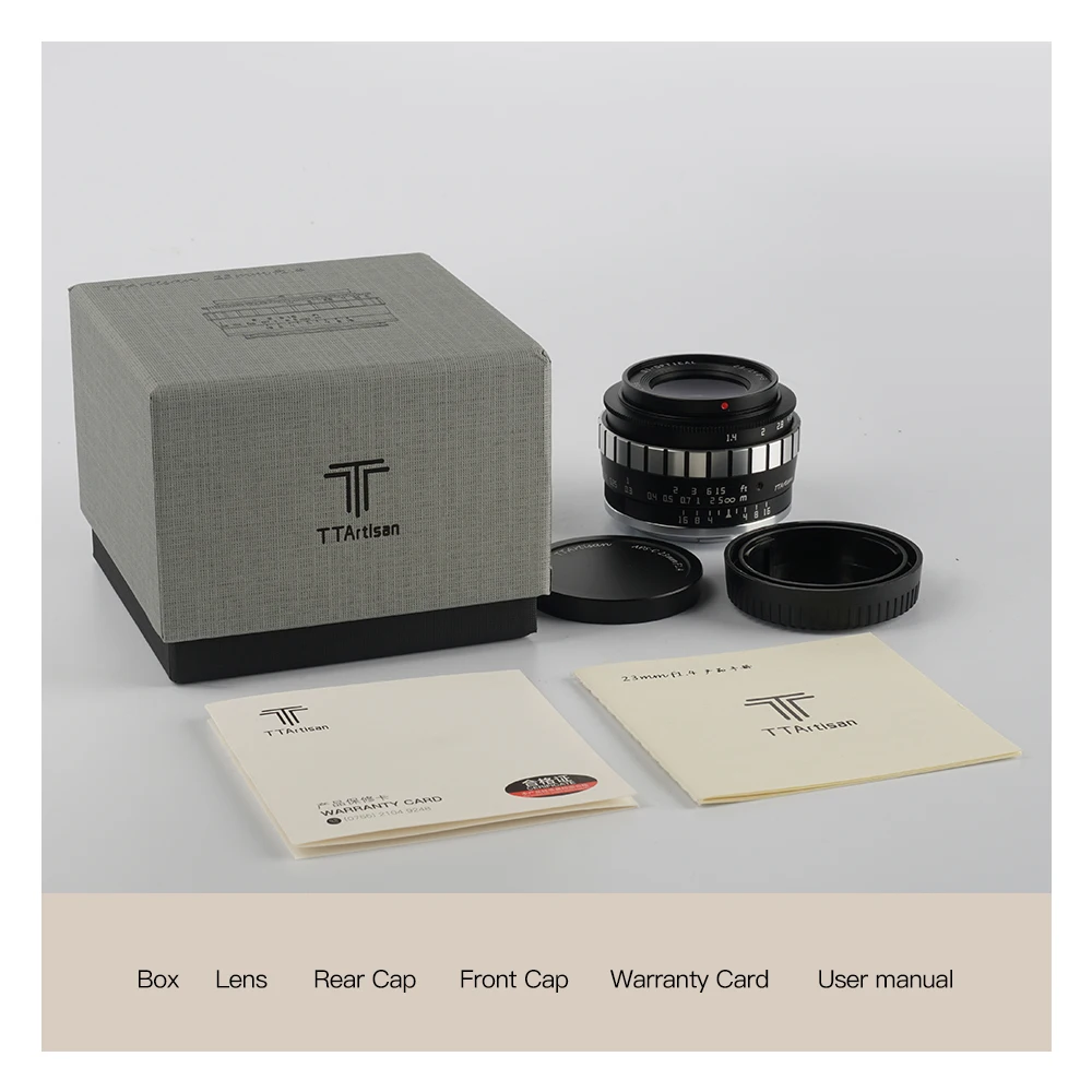 TTArtisan 23 мм F1.4 объектив камеры с ручной фокусировкой для Sony E Mount a6300 Fuji XA XT3 XE Canon M6 Panasonic Olympus M43 Nikon Z30 Z50 (art.: 3920ba67eab09) - 3920ba67eab09