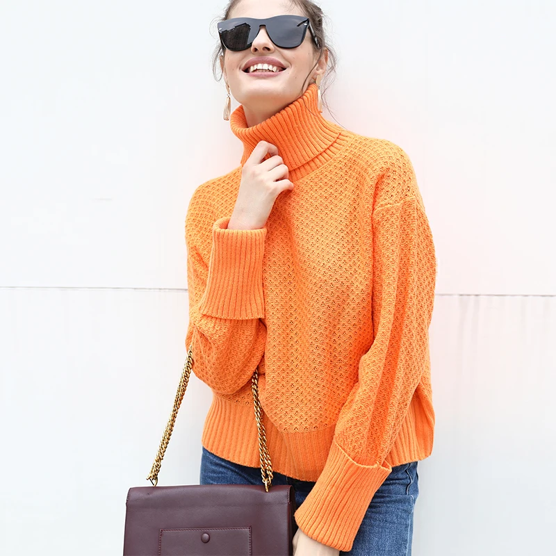 

Sweater Women Sweater Winter Clothes Women Solid Turtleneck Long Sleeve Loose Sweater Top Casual Pullover Winter 2019 Jumper