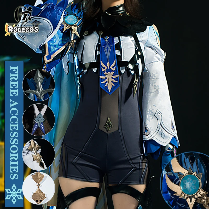 Rolecos Genshin Impact Eula Cosplay Costume Game Genshin Impact Cosplay Eula Costume Halloween Sexy Women Outfit Jumpsuit Aliexpress