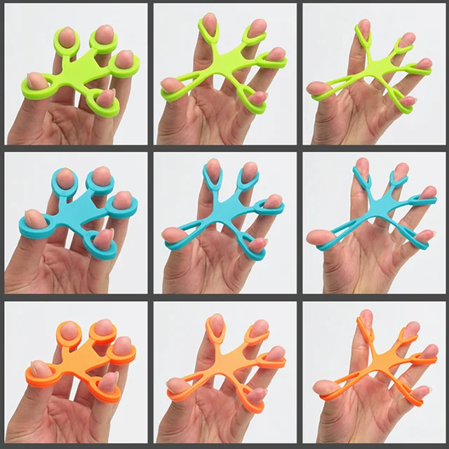 Finger Grip Silicone Ring Exerciser Antistress Resistance Band Fitness Stretcher 3 Levels Finger Sensory Toy for Autism ADHD 6