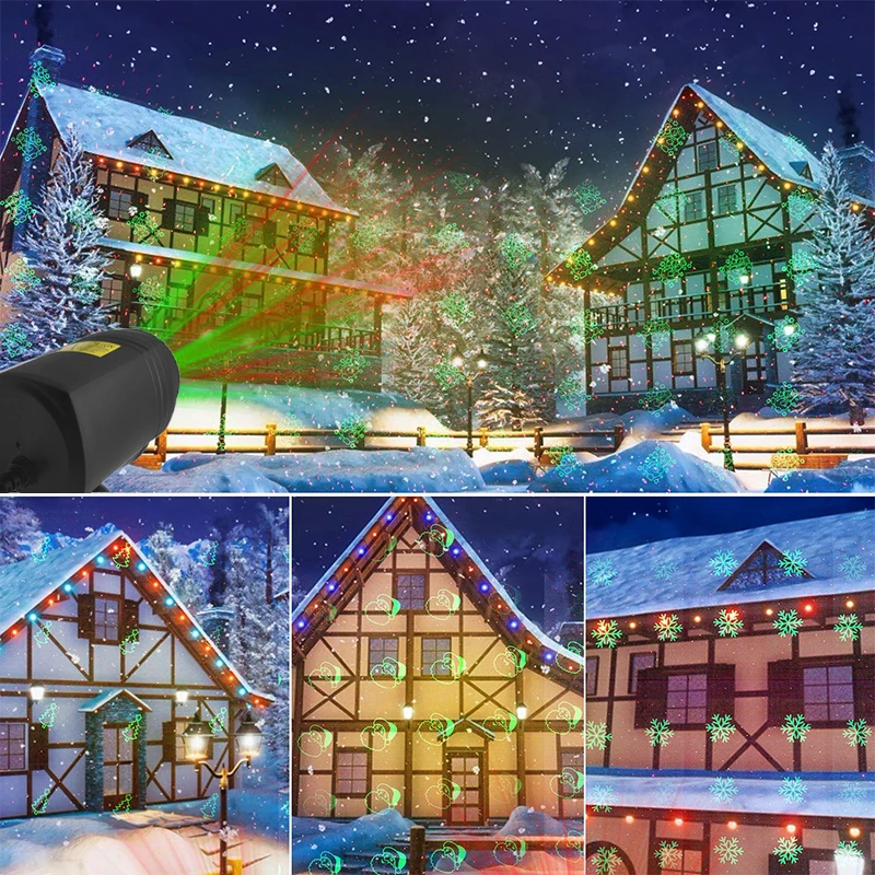 Christmas Sky Star Laser Projector Lights Showers 24 Patterns Effect Remote Moving Waterproof Outdoor RGB Garden Lawn Xmas Deco