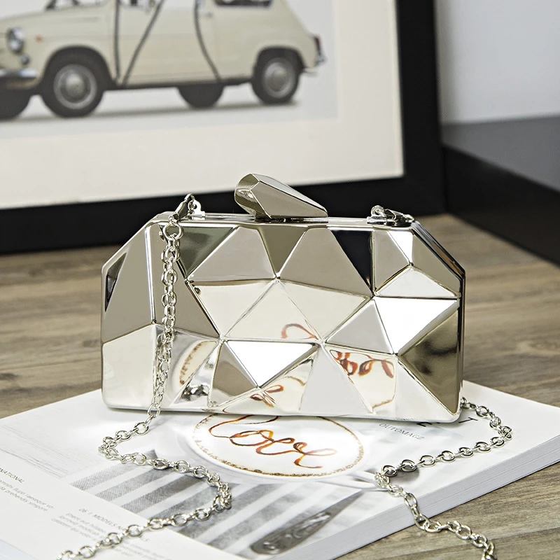 Fashion Women's Shiny Evening Party Handbag Clutch Bag Chain Shoulder Bag