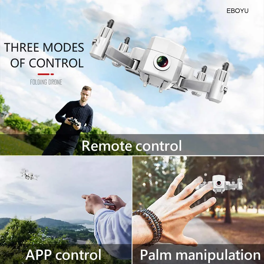 EBOYU L102 мини Радиоуправляемый Дрон WiFi FPV 720P HD камера+ Двойная камера s оптическое позиционирование потока умный режим отслеживания жестов RC Квадрокоптер
