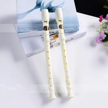 

New 9 Holes Long Flute Instrument for Children Educational Tool Musical Soprano Recorder Popular Hot Sale White Plastic Flute