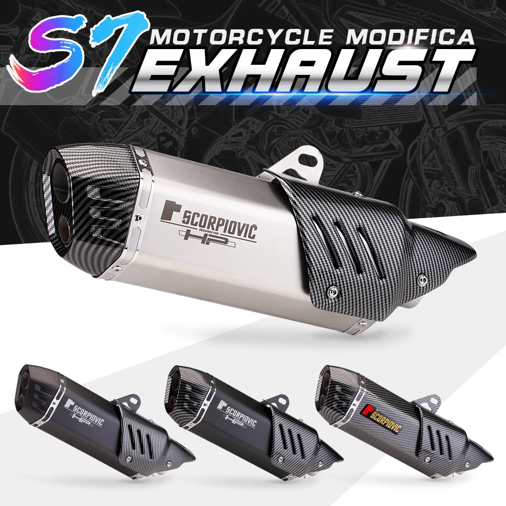 

Slip on 51mm motorcycle exhaust system muffler modified tube middle connection for Z400 Z900 MT07 S100RR 2017 18 19 2020 years