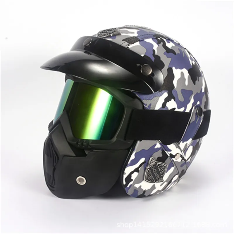 Ручной работы ретро мотоциклетный шлем полный шлем для мужчин и женщин крутой Харли шлем педаль круизер кожаный шлем