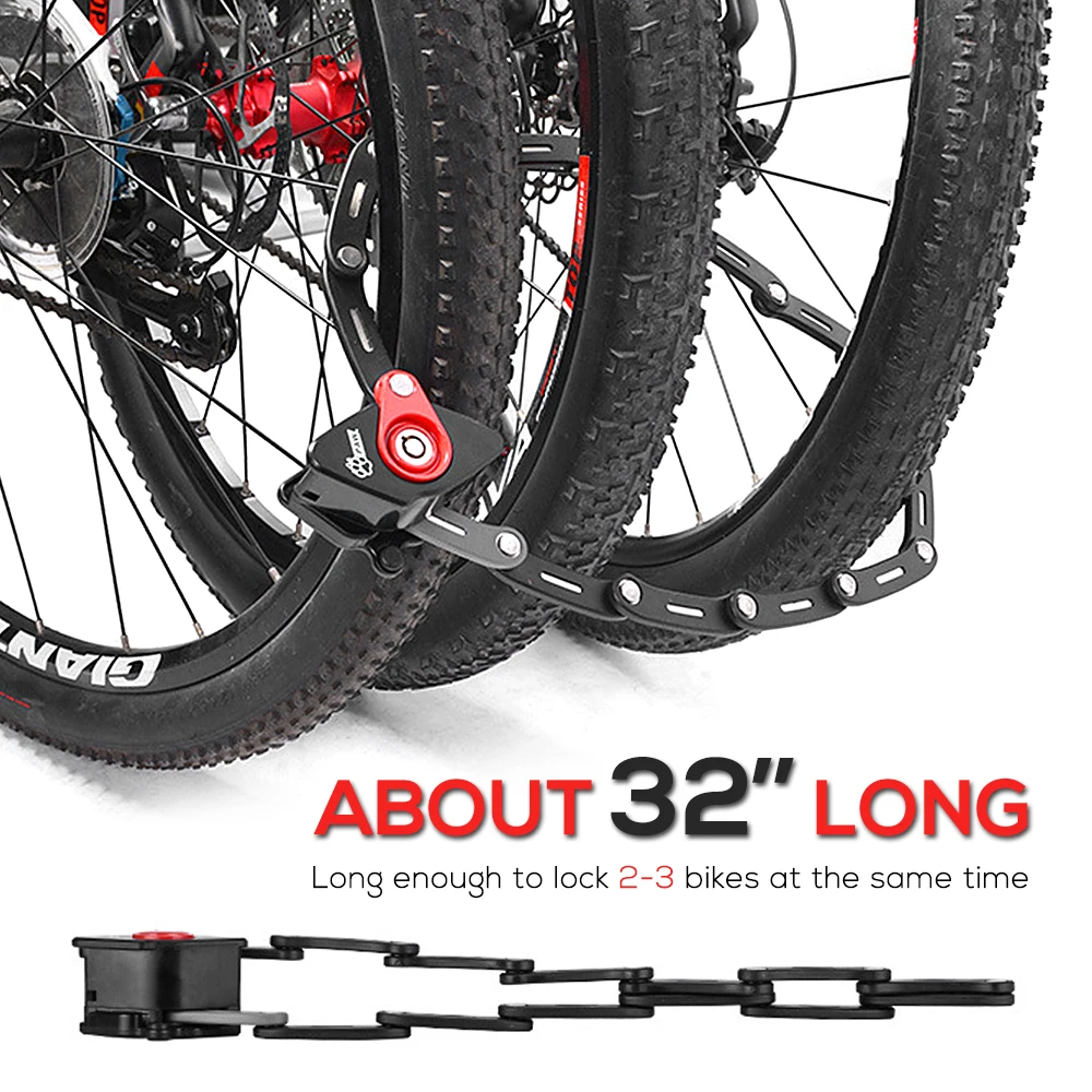

New PAW Bike Lock New Foldable With 2 Keys Strong Security Anti-theft Bicycle Lock Alloy Mount Bracket Mountain Road Bike Lock
