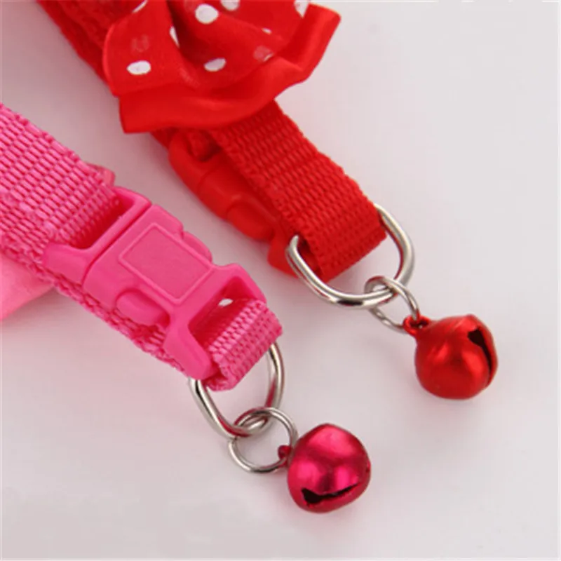 1PC Adjustable Pet Collar Puppy And Cat Nylon Leash Necklace With Bells And Bow Design Festival Wearable Party cat products