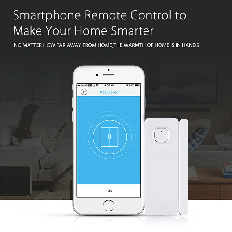 WiFi USB Alarm Sensor and App Notification Alerts compatible Alexa Google Home