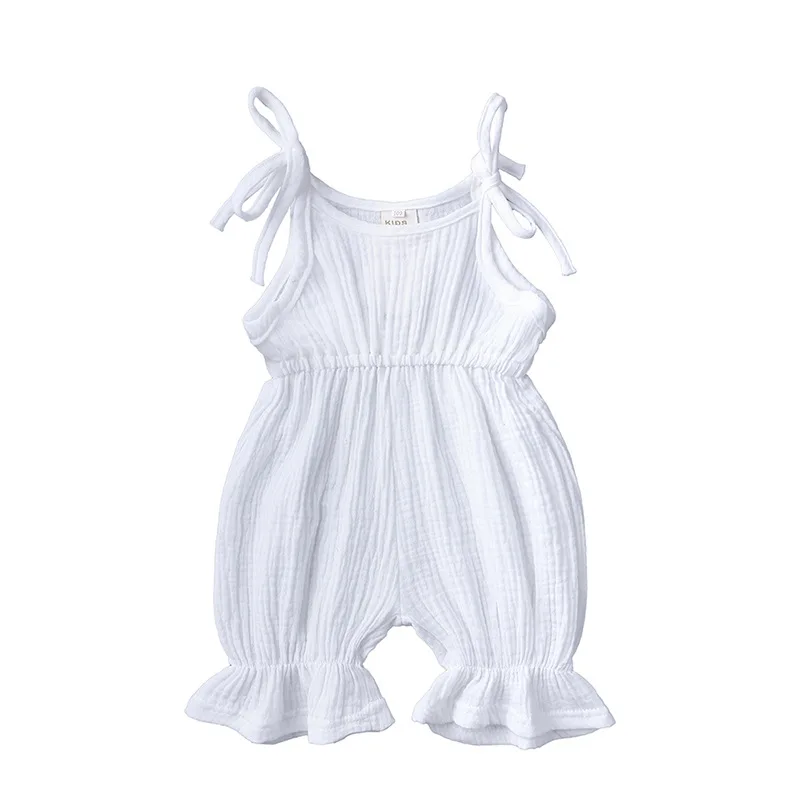 Baby Bodysuits made from viscose  Summer Newborn Infant Baby Girls Romper Cotton Sleeveless Ruffles Baby Romper Newborn Clothes best baby bodysuits Baby Rompers