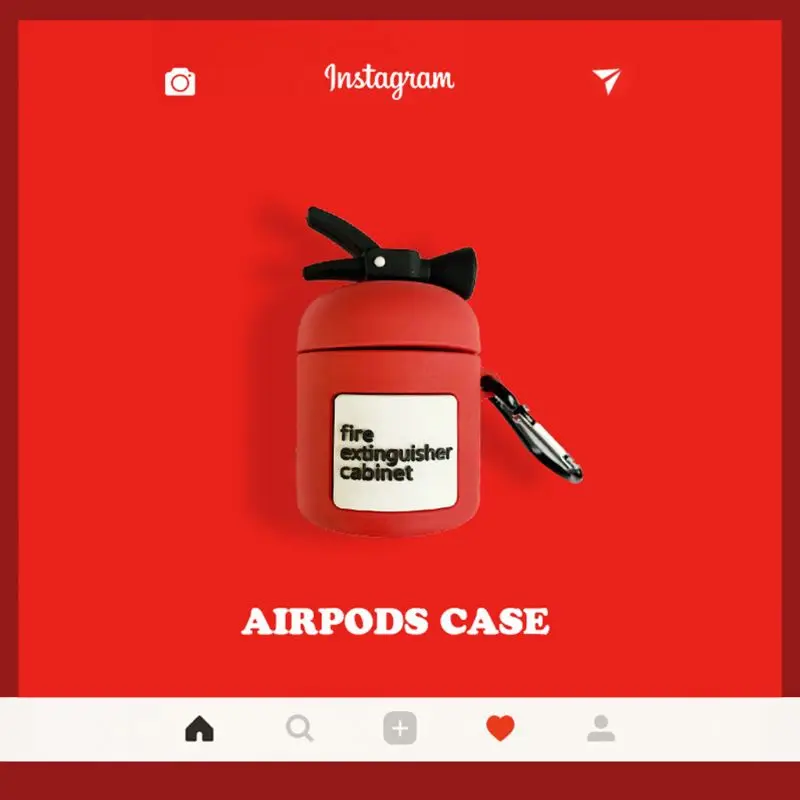 Огнетушитель защитный чехол силиконовый чехол с карабином для Airpods 1/2