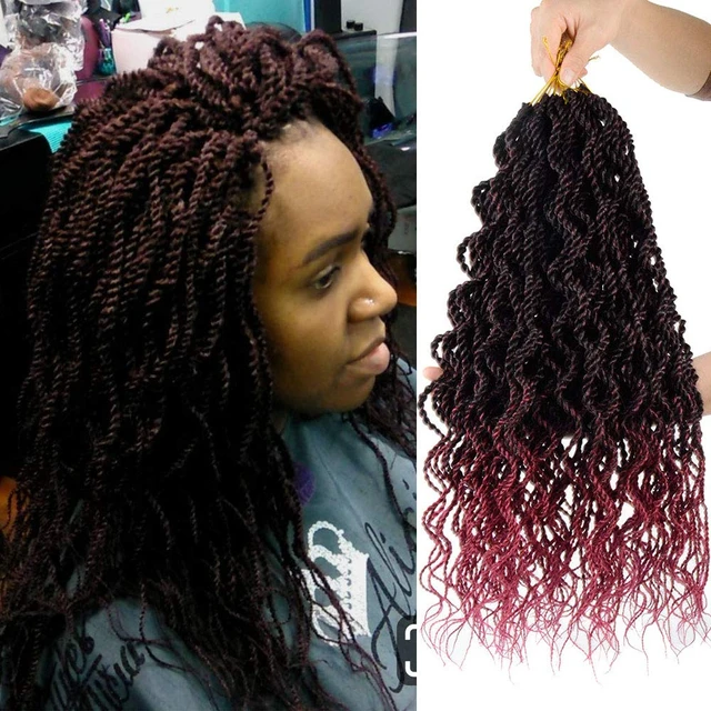 6Packs)18Inch Wavy Senegalese Twist Crochet Hair Braids Wavy Ends Synthetic  Hair Extension Curly Crochet Twist Braiding Hair (#1B/27) : :  Beauty & Personal Care