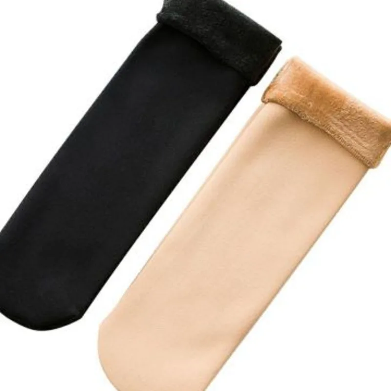 Men's And Women's Thick Warm Socks Wool And Cashmere Stockings Seamless Black Fur Velvet Soft Floor Sleeping Boots Winter