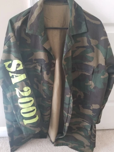 Women's Green Camouflage Long Jackets Plus Size Long Sleeve Camo Streetwear Coat femme
