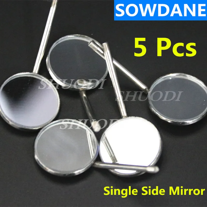 5 pcs Single Side Стоматологическое зеркало для рта, одонтоскоп, уход за полостью рта, чистота зубов, гигиена, нержавеющая сталь, стеклянная зеркальная ручка - Цвет: 5 pcs Single Side