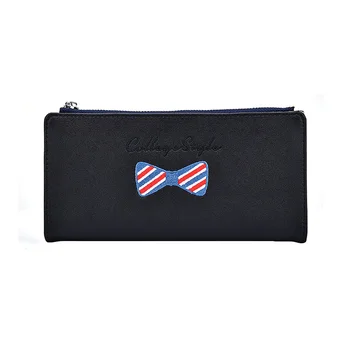 

Zipper Clutch Wallet Lady Printed Bow Girls Purses Bifold Credit Card Holder Female Long Wallets Women Fashion Cute Pu Leather