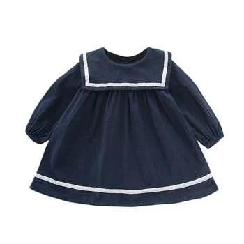 

New Autumn Casual Baby Girl Dress 1-7T Solid Color Long Sleeve Princess Toddler Girl Dress Kids' Clothing