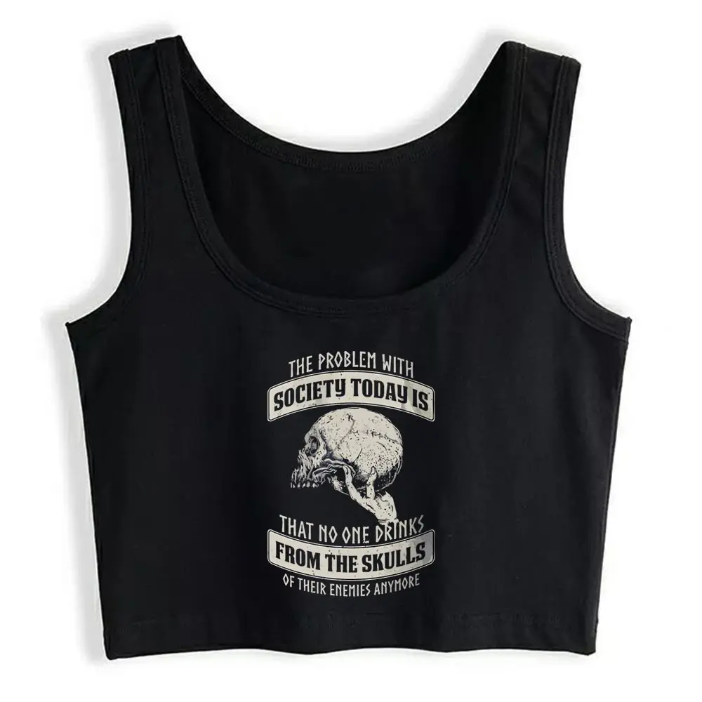 Crop Top Female That No One Drinks From The Skulls Halloween Fit Vintage Sleeveless Tank Tops Women Clothes | Женская одежда