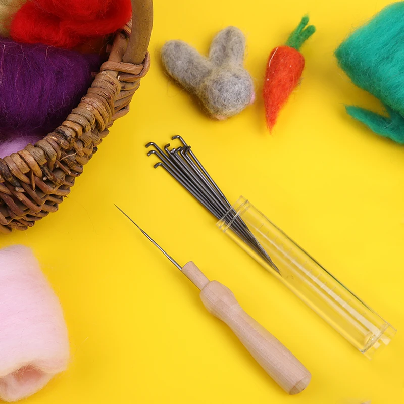 LMDZ 30pcs  Felting Needles Kits Wool Felting DIY Supplies PIN Felting Needle Tool Set with 10 Felting Needles With Clear Bottle