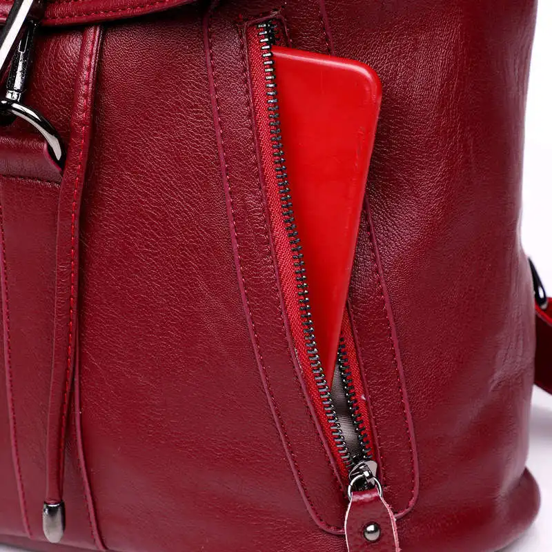 Женские кожаные рюкзаки, рюкзак для путешествий, Sac A Dos Femme, винтажный рюкзак для девочек, Mochilas, Большой Вместительный школьный рюкзак