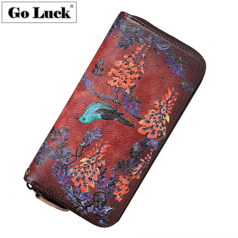 Бренд GO-LUCK, натуральная кожа, клатчи, кошелек, женский браслет, доллар, кошелек, для девушек, сотовый телефон, чехол, держатель для карт, монета, сумка
