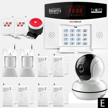 Russian/Spanish voice prompt Intercom SIM GSM Wireless Alarm System APP control Smart Home Burglar Security Alarm System Kit
