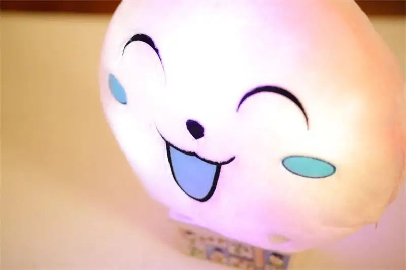 Creative Cute Circle Smiley Colorful Shining Night Light Pillow Cushion Plush Toys Holiday Gift