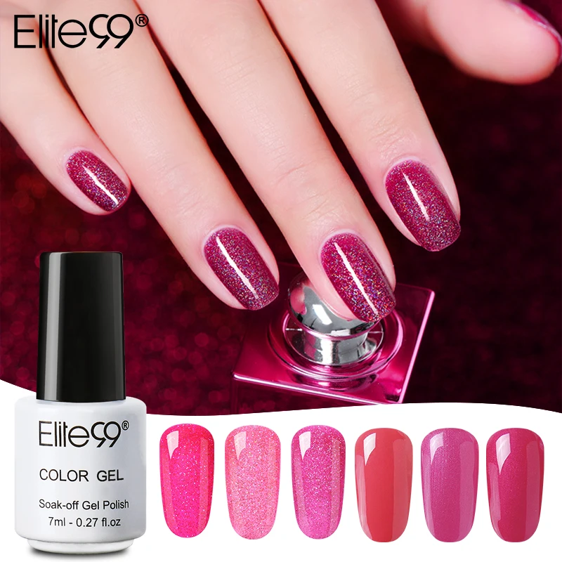 Elite99 неоновый гель для лака для ногтей набор в цветах радуги УФ 7 мл гель для дизайна ногтей набор для маникюра гель лак верхнее покрытие