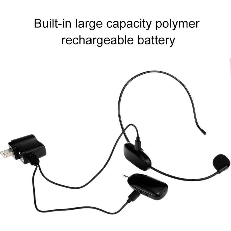 AAAE Top-2.4G, беспроводной микрофон, гарнитура, 2 в 1, ручной головной убор, Bluetooth микрофон для речевого громкоговорителя, обучения, встречи