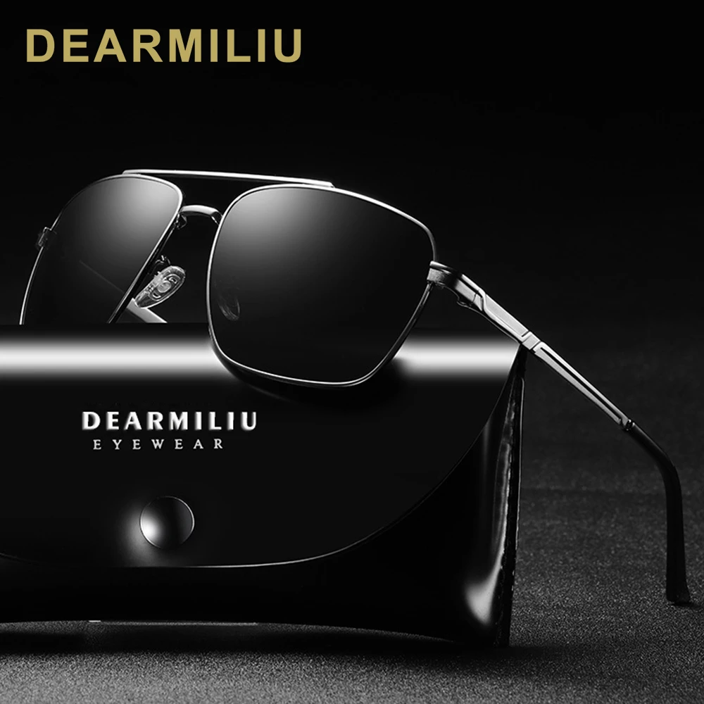 Дизайн DEARMILIU мужские Поляризованные женские очки для вождения квадратная оправа модные зеркальные солнцезащитные очки Goggle Gafas De Sol для мужчин