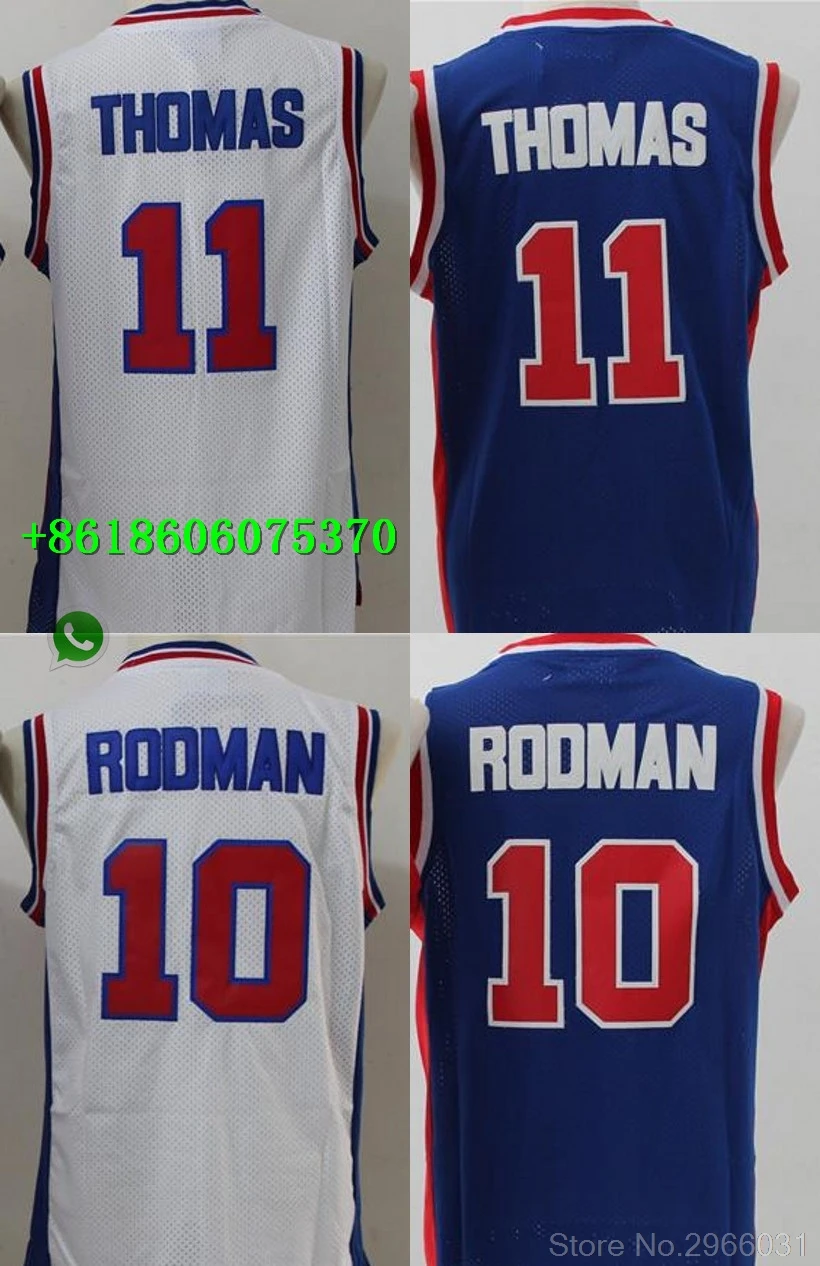 A+++ качество мужские взрослых#10 ретро-шорты Dennis Rodman, 11 Исайя майка Thomas Детройта
