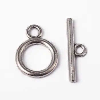 

1 Box Tibetan Silver Round IQ Toggle Clasps