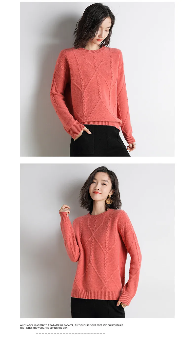 XJXKS winter new thickening wool knit sweater women pullover loose large size comfortable casual women sweater