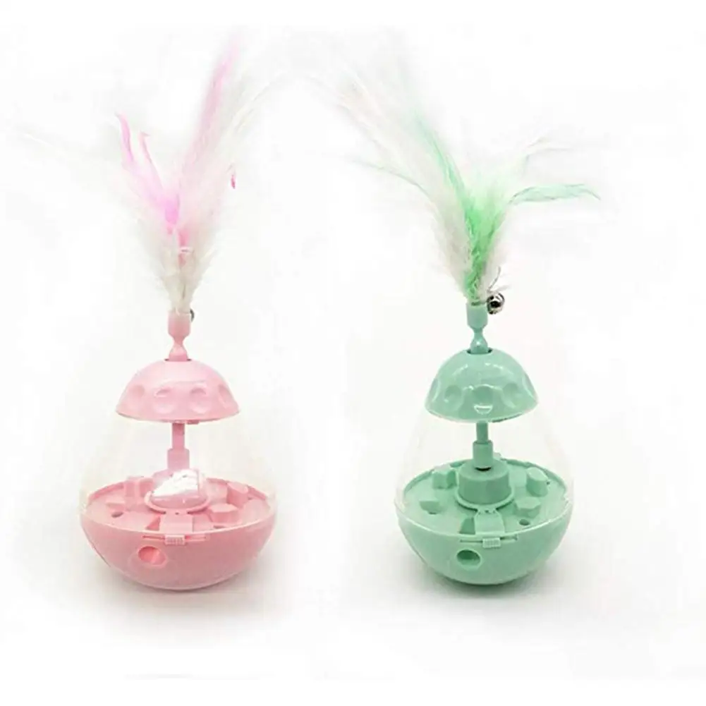 Interactive Cat Tumbler Toy Pet Slow Feeder Smart Cat Leak Food Interactive Toy Automatic Rotating Cat Game Toy