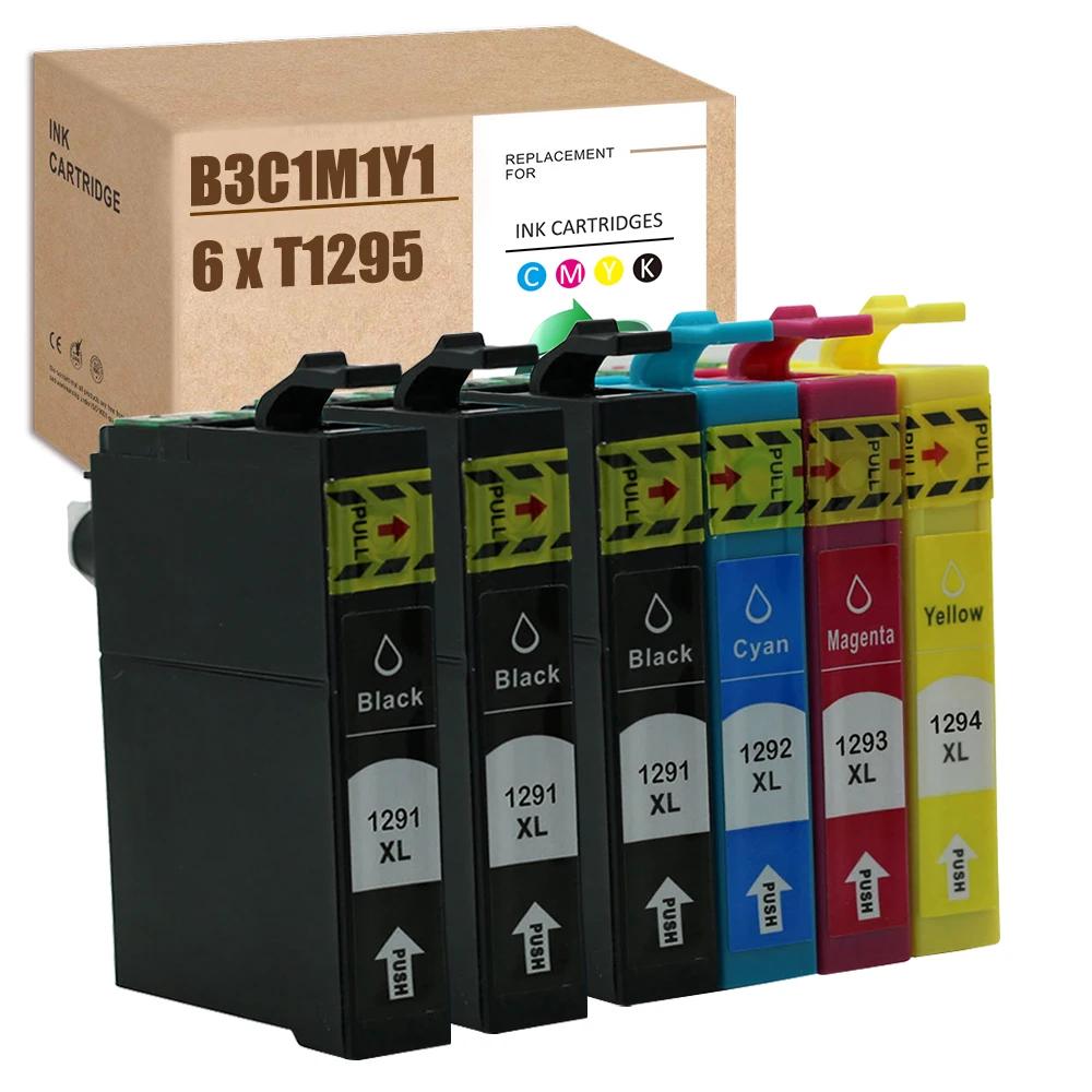 Чернильный картридж SZ для Epson T1291 T1292 T1293 T1294 T1295 совместим с Stylus SX420W SX235W SX230 SX525WD SX445W